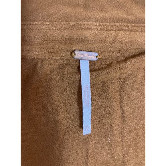 Free People Brown Tie Front Shirt Women’s XS Boho Top Long Sleeve Fairy - Picture 3 of 4